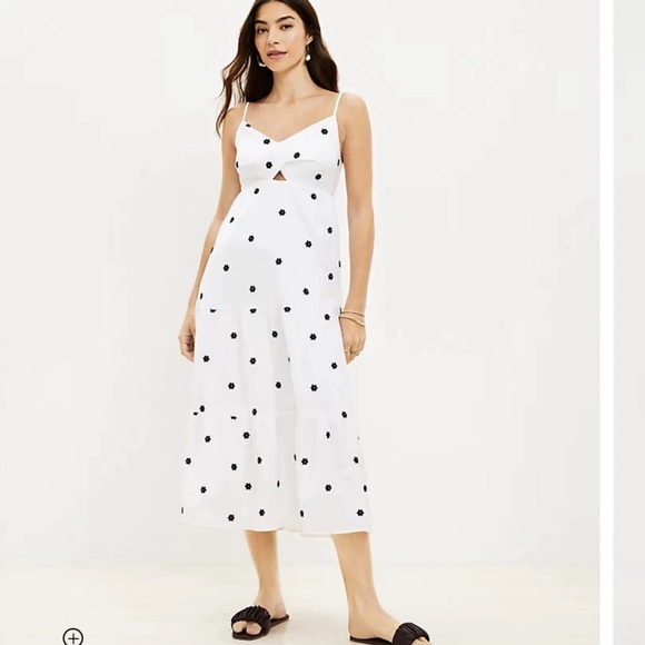 LOFT Dresses & Skirts - NWT LOFT Floral Twist Cutout Cami Floral Midi Dress